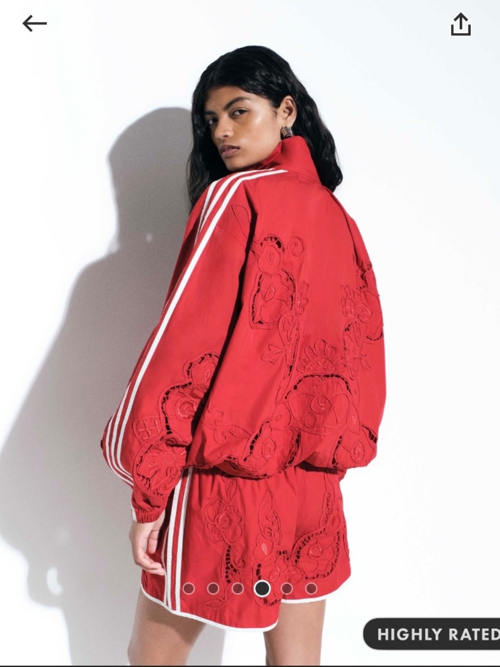 Adidas original x ASOS oversized cutwork track jacket in red - Picture 4 of 4